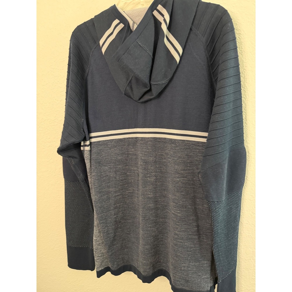 Smartwool Intraknit Mens Merino Wool Blend Quarter Zip Hoodie XL Blue Stretch - Picture 7 of 10